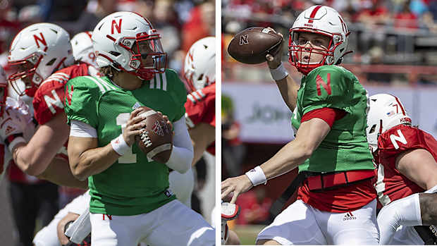 Casey Thompson and Chubba Purdy 2022 Nebraska football spring game